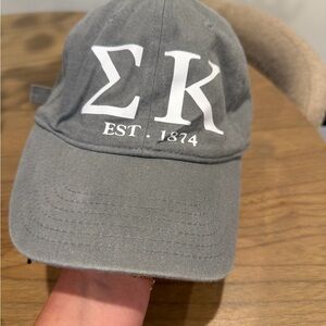Comfort colors sigma kappa baseball cap. Gray
